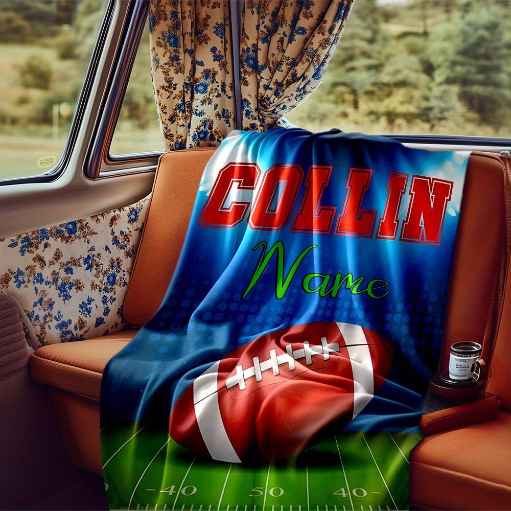 Football Player Field Helmet Blanketcustomize Your Name Lightweight Comfortable And Stylish Blanket For Travel Bed Home Chair Office Sofa And Camping