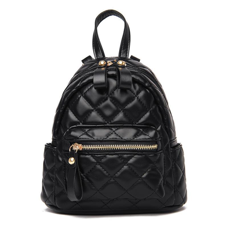 Bag Women's Plaid Backpack Summer New Women's Backpack Ins Trend Embroidery Thread Rhombus Student Backpack