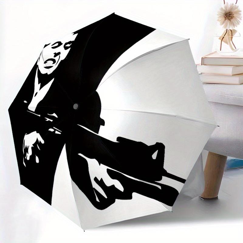 1pc Scarface Automatic Open/close, Portable Folding Umbrella for Women & Men,Compact Parasol,, Durable Frame yy250809195