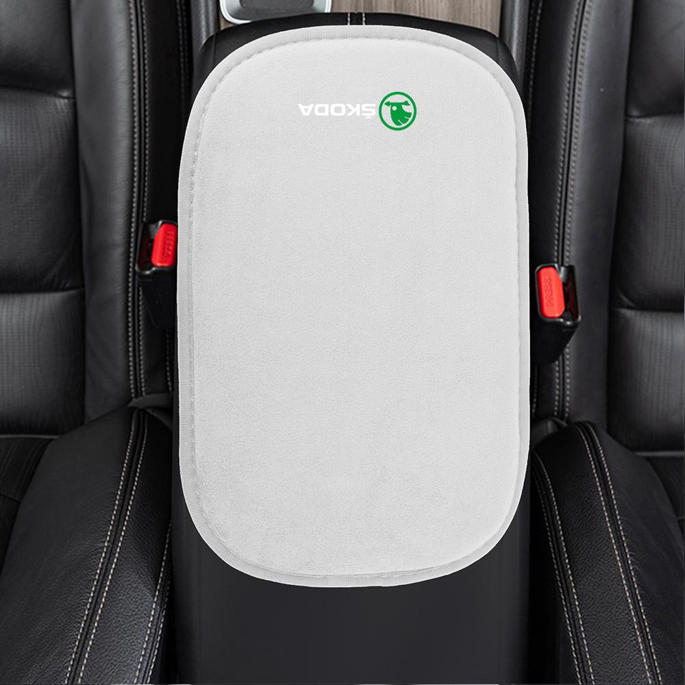 NADH5 Suede Leather Car Armrest Box Cover Center Cushion Armrest Protector Cover For Skoda Yeti Octavia 3 A5 Fabia Kodiaq Rapid Karoq