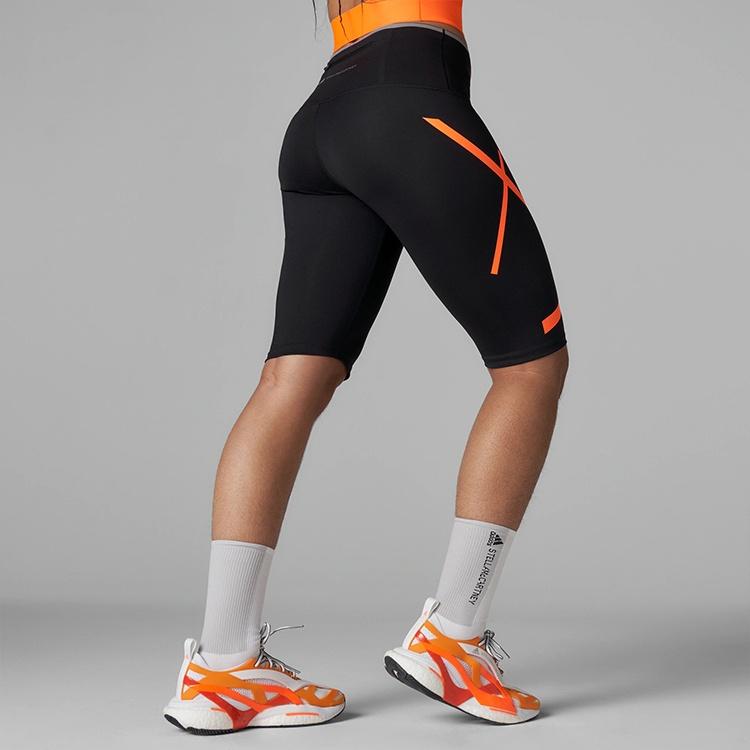 (WMNS) adidas by Stella McCartney TruePace Короткие леггинсы для бега Азиатский размер 'Черный Оранжевый' Женские HB6082