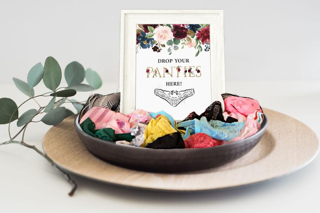 Inkdotpot Девичник, девичник, игра в трусики, цветочная игра в свадебный душ, 1 знак, размер 30