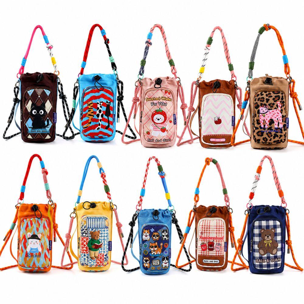 Water-resistant Water Bottle Bag Little Bear Insulating Cup Sleeve Carrier Bag for Outdoor Sports