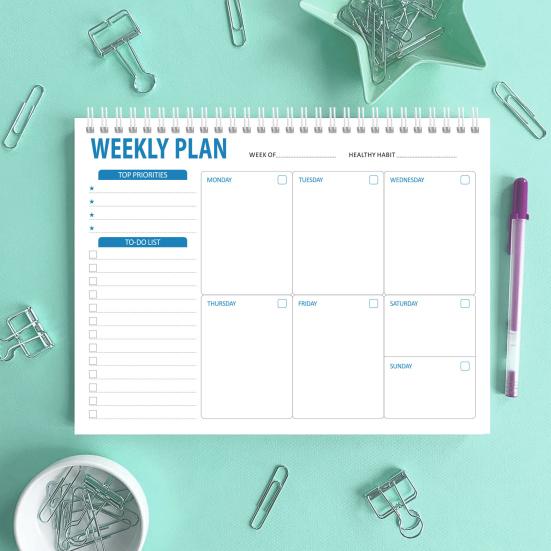 Daily Planner Coil Design Weekly Planner Notepad Appointments Reminders Notebook for Home School Office