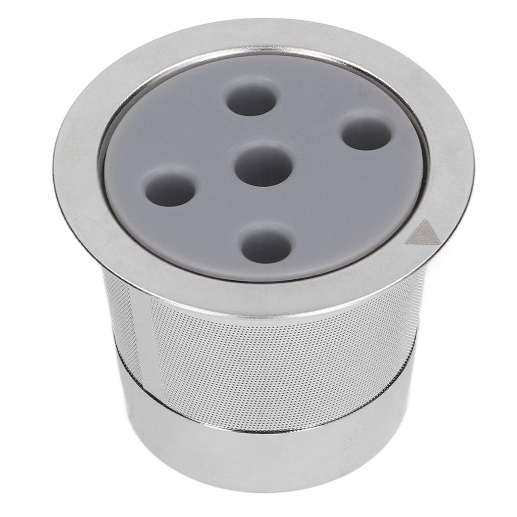 5 Hole Reusable Coffee Pod Filter Stainless Steel Refillable Coffee Powder Filter with Brush Spoon