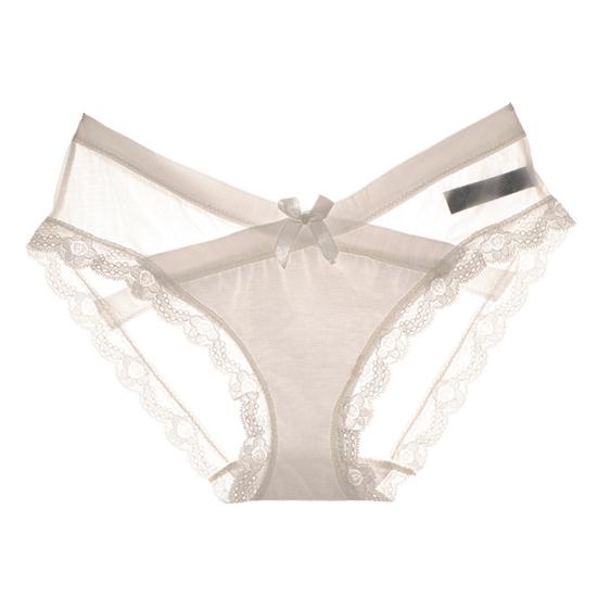 Women's Sexy Panties Lace See Through Underwear Low Rise Thin Mesh Sheer Underpants Breathable Bikini Briefs