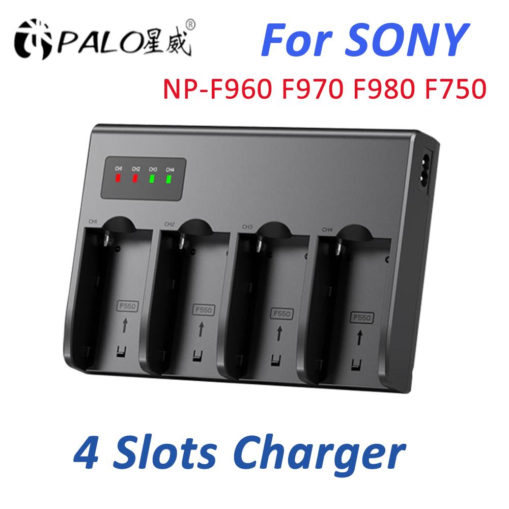 Зарядное устройство для камеры с 4 слотами для аккумулятора Sony NP-F330 NP-F550 NP-F570 NP-F750 NP-F770 NP-F960 NP-F970 NP-F930 NP-FM500H