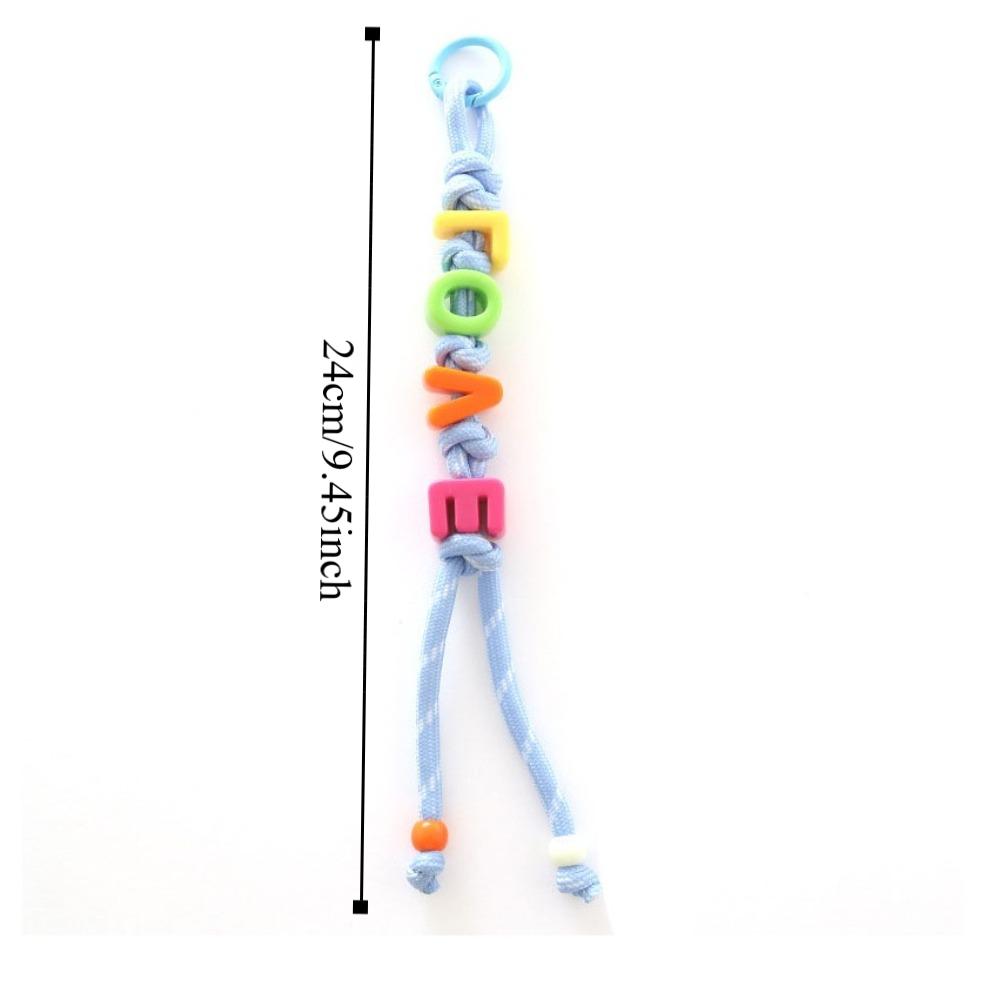 Anti-Lost Mobile Phone Lanyard Colorful Beaded Tassel Pendant Cute Acrylic Beads Keychain Gift
