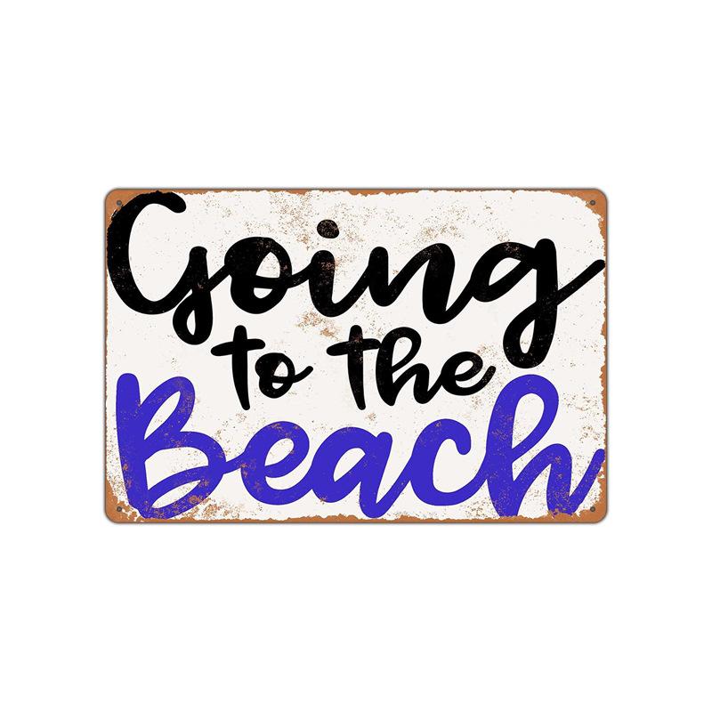 Летний пляжный закат, металлическая жестяная вывеска, таблички, декорации, железная живопись, кафе-бар, домашний декор, приморский дом, стена, жестяная пластина, постер
