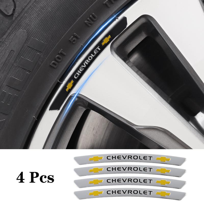 4pcs Aluminium Alloy Car Wheel Hub Stickers For Chevrolet Bolt Spark Tahoe Z71 Aveo Impala Lacetti Malibu Sail SS Cruze Sonic