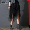 Elastic Waist Tulle Skirts Women Fashion Elastic High Waist Mesh Tutu Skirt Peated Midi Sexy Girls Dress