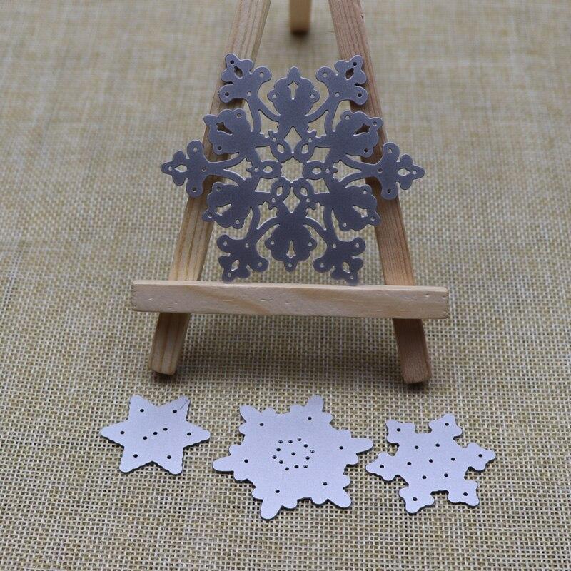 4 шт. Рождественские снежинки Металлические штампы для резки для скрапбукинга DIY открытки трафарет бумага ремесло ручная работа