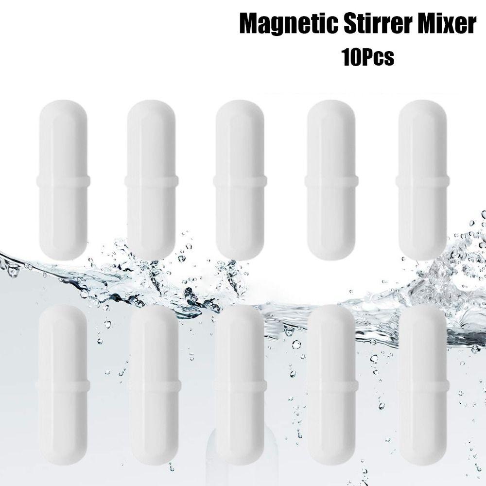 10Pcs 6-15mm Magnetic Stirrer Mixer White Laboratory Stir Rod  Lab Supplies