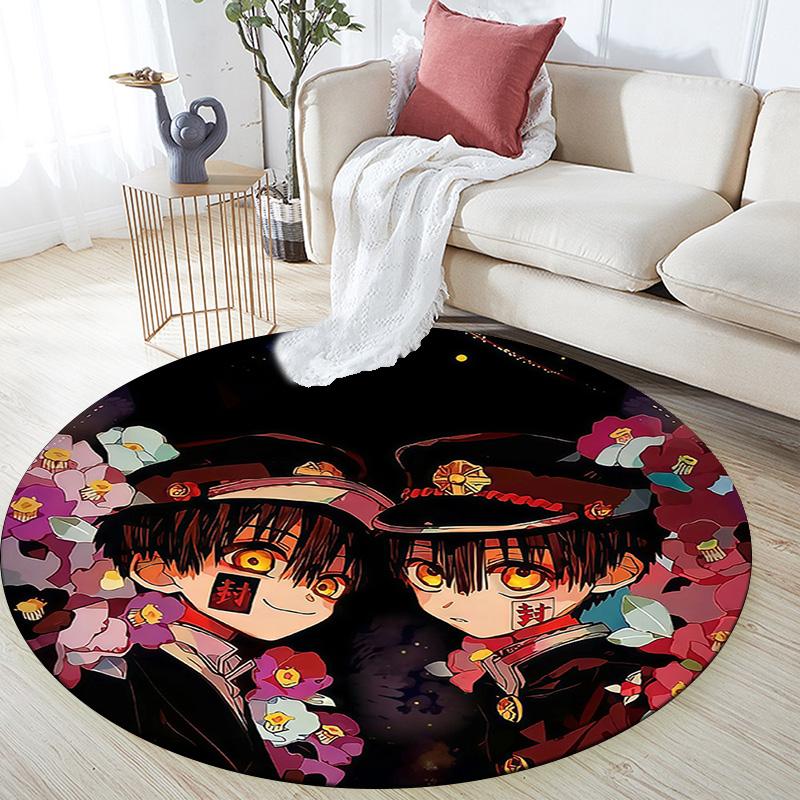 Toilet‑Bound Hanako‑kun2 Round Area Rug,Carpet Rug for Living Room Bedroom Sofa Playroom Decor,Non-slip Floor Mat