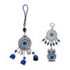 2pcs Blue Eye Owl Ornament Good Luck Attract Wealth Fashionable Car Mirror Decor Hanging for Wall