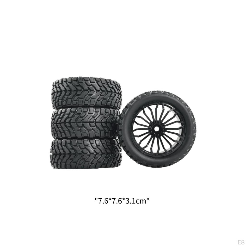 4 Pieces RC Wheel and Tire Easy Installation Professional Fittings Replace Parts Compatible