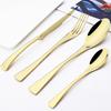 24 шт., блестящий золотой набор столовой посуды, высококлассный набор столовых приборов из нержавеющей стали 304, нож для стейка, вилка, ложка, столовые приборы, кухонная посуда для вечеринки