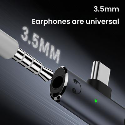 Адаптер USB C на 3,5 мм аудиоразъем с быстрой зарядкой PD 100 Вт, двухпортовый адаптер, универсальный адаптер для наушников