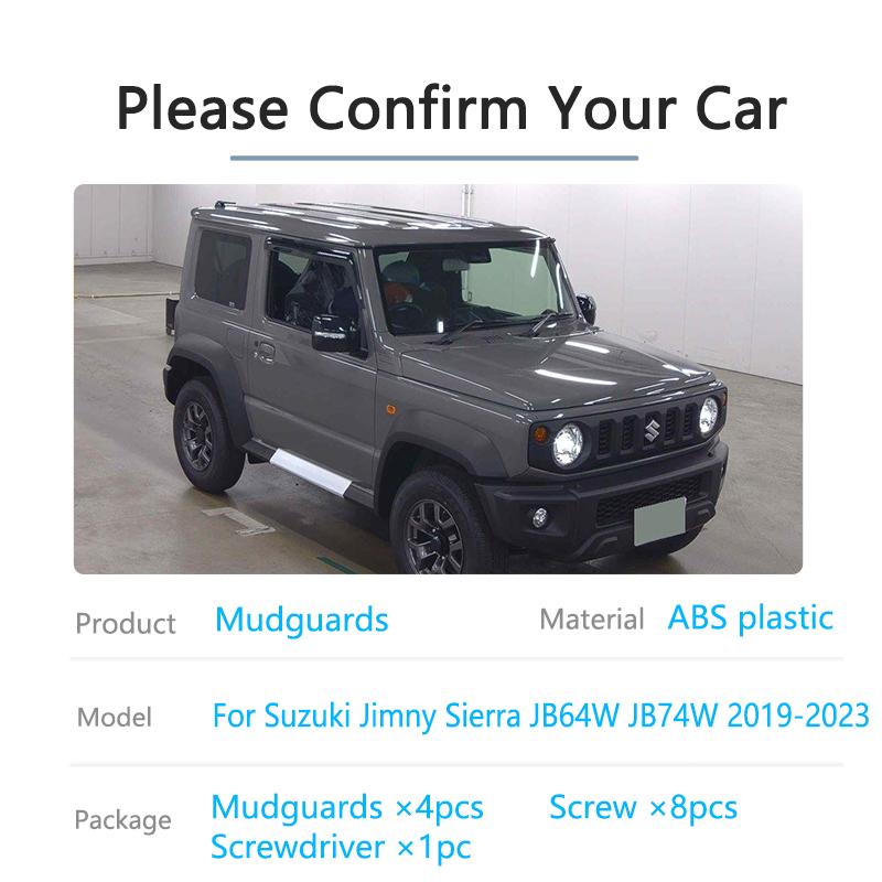 4 шт. крыло для Suzuki Jimny Sierra JB64W JB74W ~ 2023, переднее и заднее крыло, защита колес, брызговики, брызговики