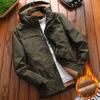 Осенне-зимняя утепленная мужская куртка с воротником-стойкой и капюшоном, зимняя бархатная теплая куртка с хлопковой подкладкой для мужчин