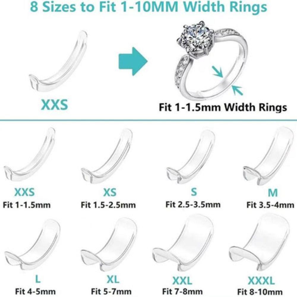 Transparent Invisible Ring Size Reducer 1Set Resizer Adjuster Hot Sale Size Adjustment Clip Ring