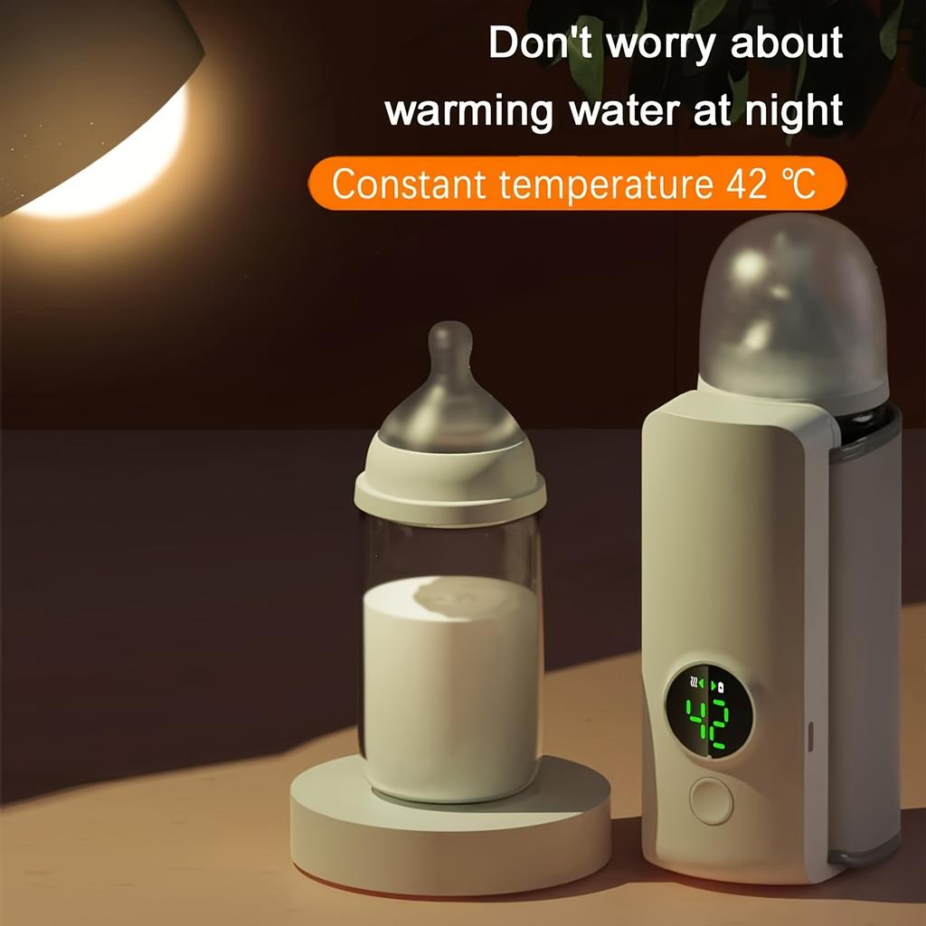 1Pc Wireless Rechargeable Milk Heater, Portable Bottle Heater, with LCD Display, USB Charging, 6000mAh Lithium Battery, Constant Temperature Control