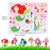 6 Photos/pack Cartoon Little Mermaid Dress and Expression Collage DIY Decorative Face Change Stickers