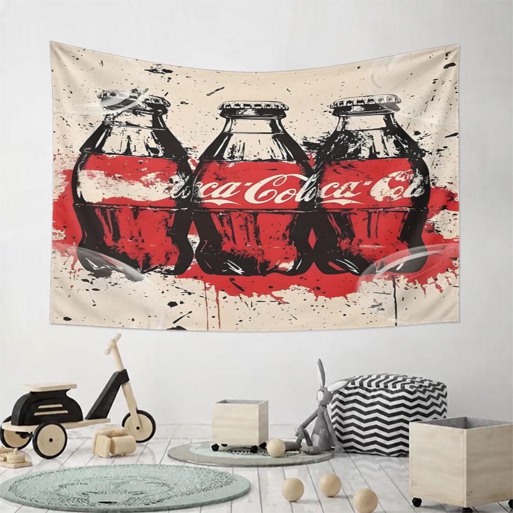 Винтажные бутылки Coca-Cola Арт-принт Узор Настенный гобелен Декоративный гобелен Домашний декор для спальни и гостиной