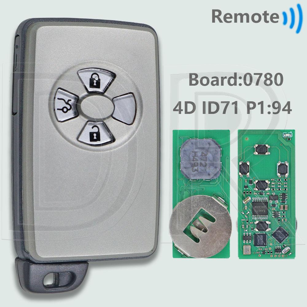 DR 314.35ASK/433.92ASK 4D ID71 P1:94 Автомобильный Пульт-Ключ Ближнего Действия Для Toyota Corolla Camry Previa Auris Rav4 Yaris Alphard Vellfire
