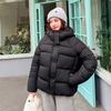 Women’s Short Hooded Windproof Thicken Warm Winter Jacket With Raglan Sleeves