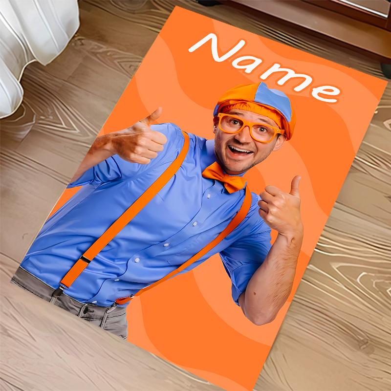 Custom personalization Blippi Print Area Rug - Soft, Washable Non-Slip Indoor Mat,Living Room,Home&Office Decorative Rug