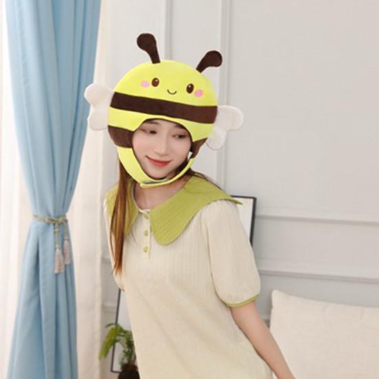 Прекрасная Экспрессия Короткий Тип Желтая Шляпа для Шоу Забавная 3D Шапка Пчелы Животное Плюшевый Головной Убор Костюмные Аксессуары