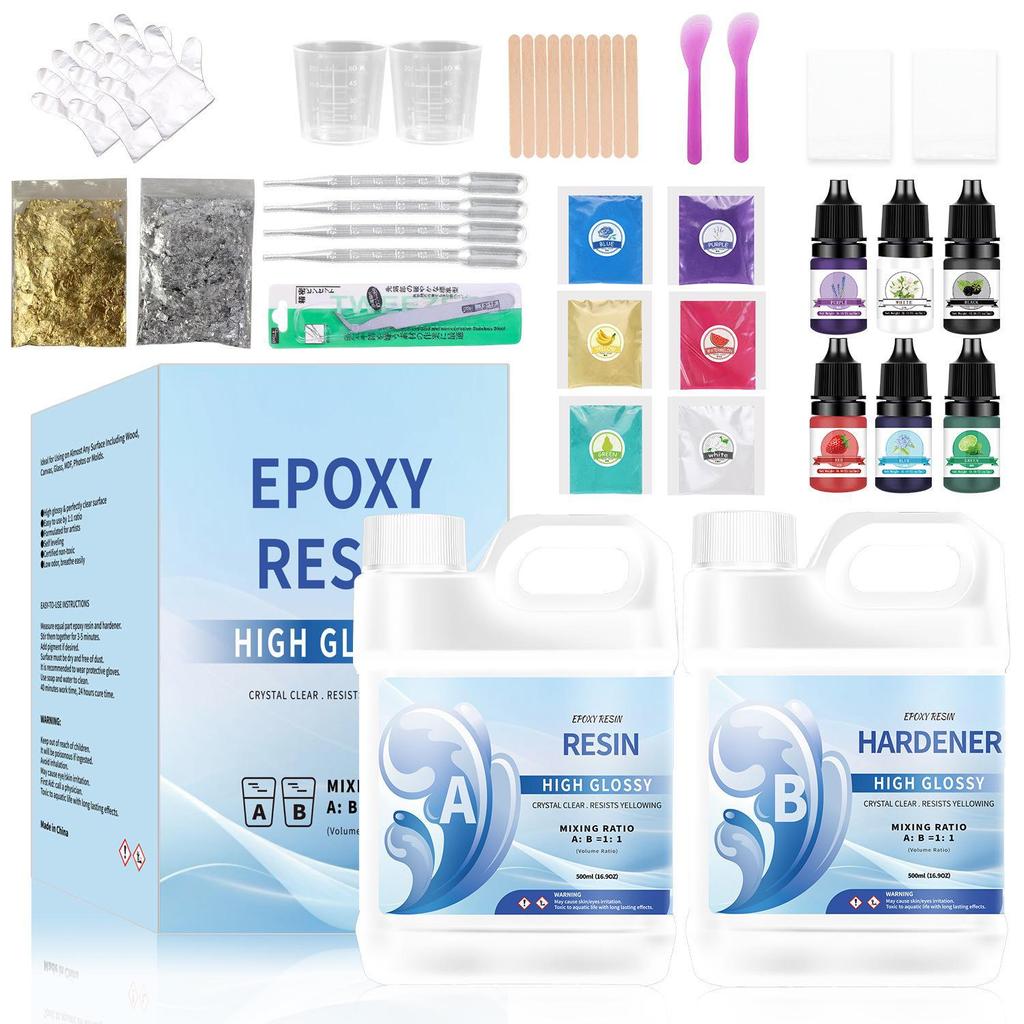 Черный галлон прозрачная эпоксидная смола AB Crystal Glue 1:1