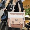 The Schoolbag Is Fresh and Cute, Contrasting Colors, Portable Messenger, Simple and High-value Class Tote