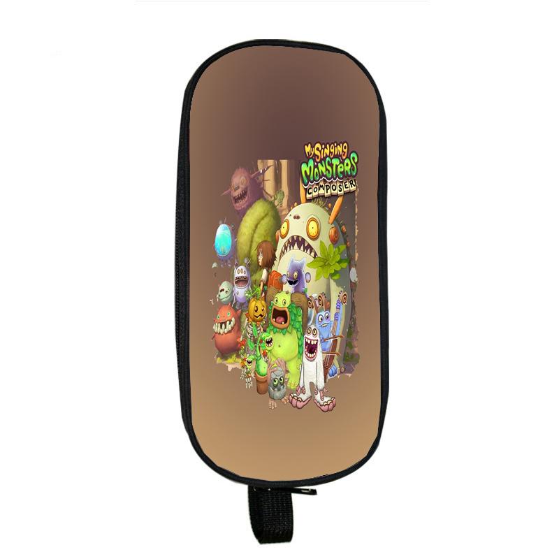 Пеналы с изображением моих поющих монстров, мягкая игра ужасов, каваи, двухслойная сумка для карандашей, чехол для ручек, школьные принадлежности, канцелярские принадлежности