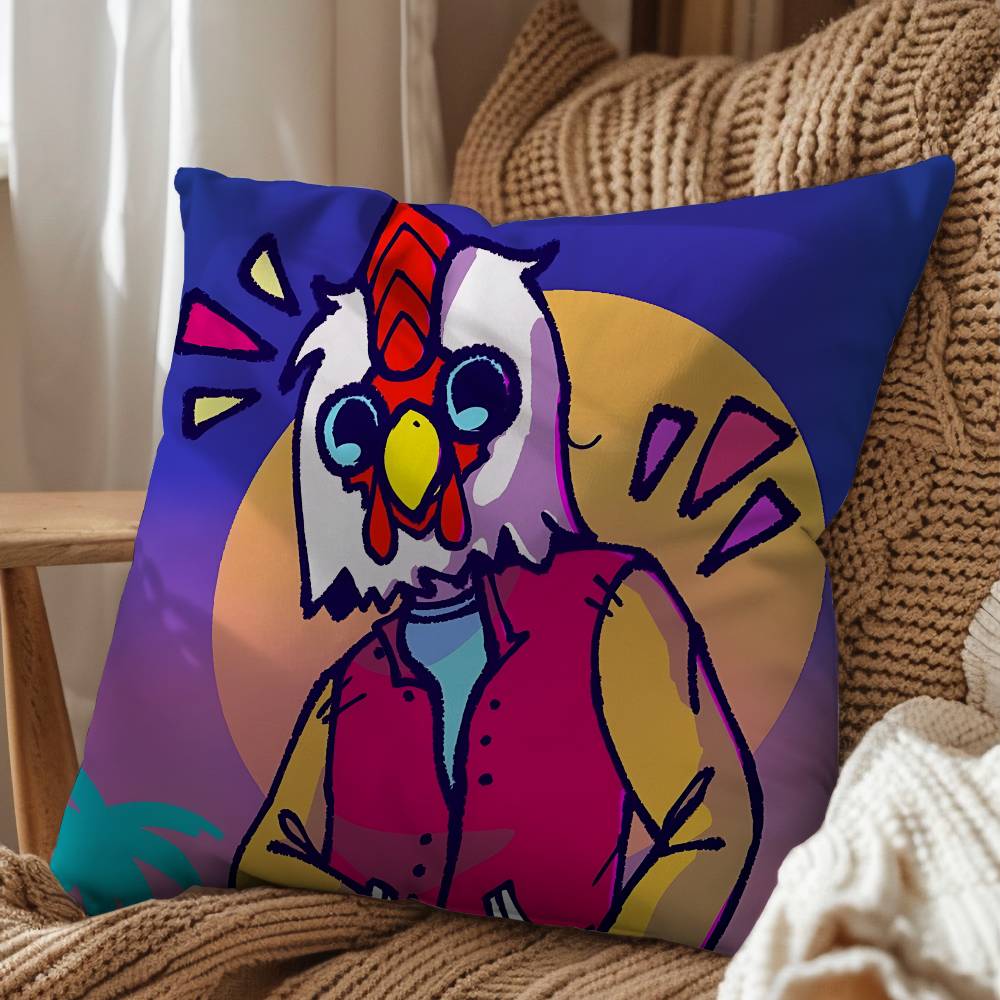 Rooster Jacket Game Hotline Miami Pillow Cover Living Room Sofa Cushion Cover Bedroom Room Bed Pillow Cover Home Decoration
