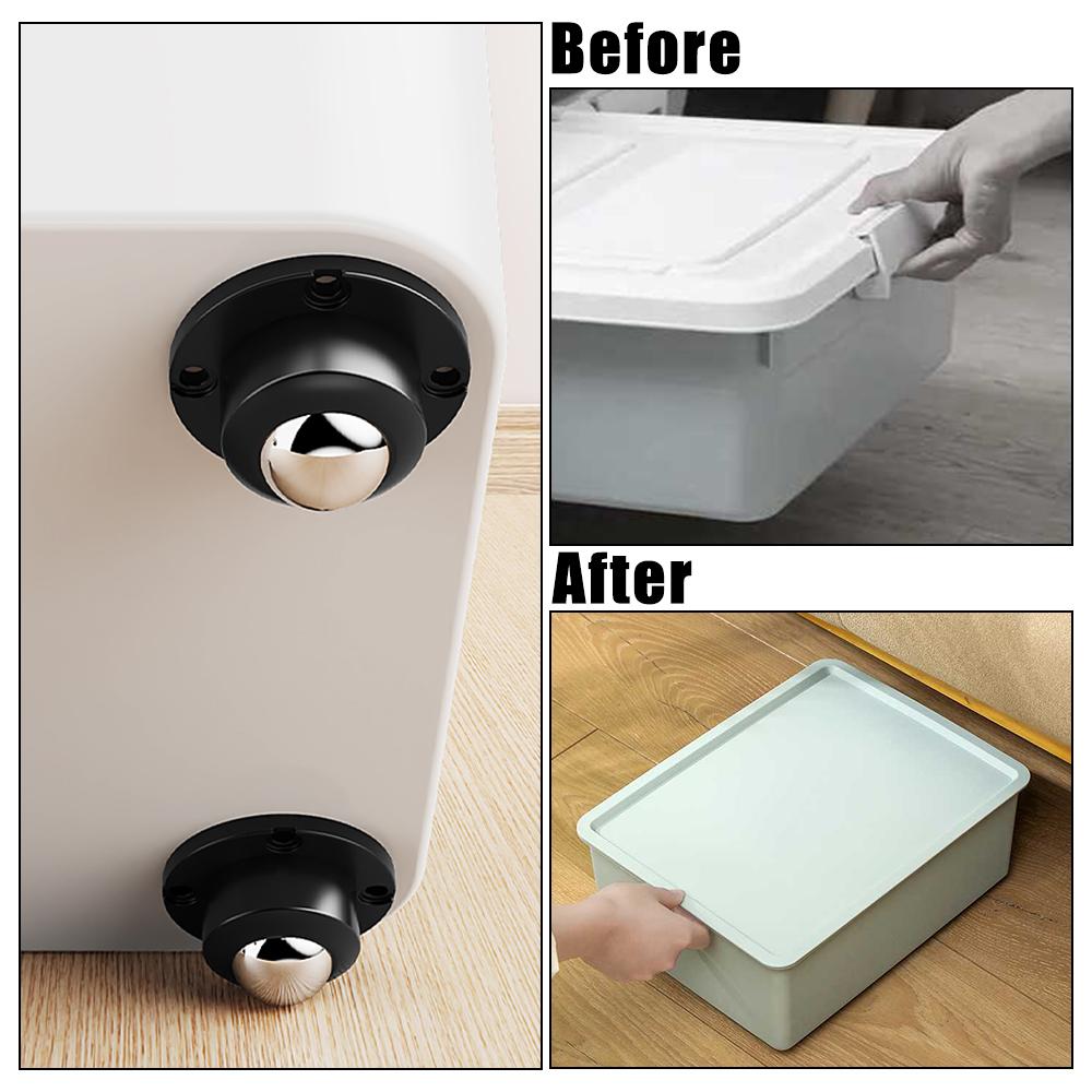 4 шт. мини-поворотные колеса из нержавеющей стали для настольных стульев, ролики с вращением на 360°, самоклеящиеся ролики, универсальное колесо