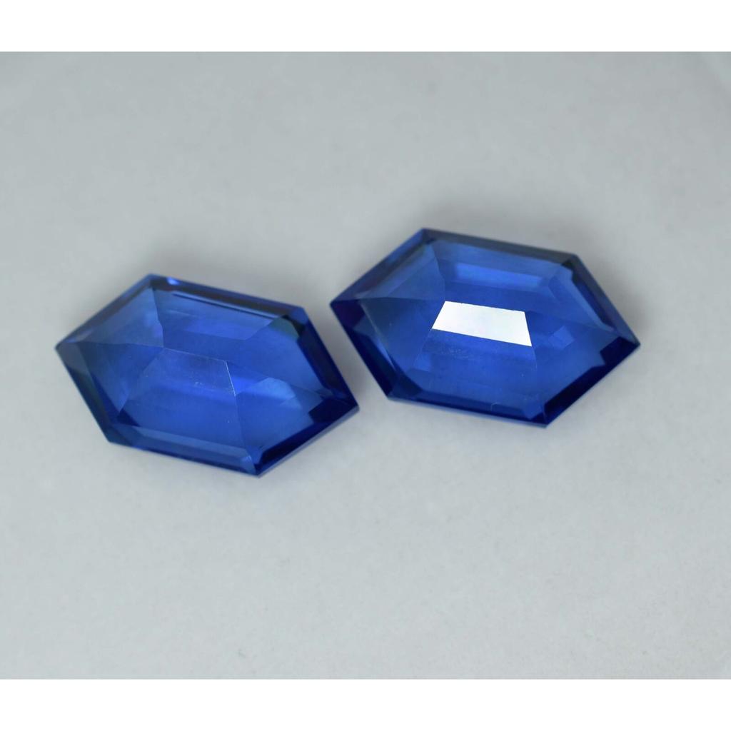 Natural Blue Tanzanite Loose Gemstone 18.50 ct Fancy Cut Pair for Jewelry Making and Gem Collections