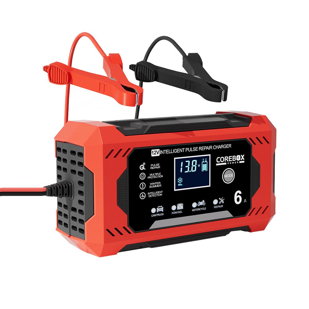 6A 12V Бытовые зарядные устройства для аккумуляторных батарей для AGM, гелевых, свинцово-кислотных аккумуляторов, зарядка, интеллектуальное импульсное восстановление, зарядные устройства для автомобильных аккумуляторов