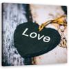 Canvas Print Heart Wood Sign Love