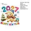 Seasonal Store Decorations Chinese New Year Window Stickers, 2027 Goat Static Clings, Reusable Home Holiday Decor Crochet Knit Lamb Decals,