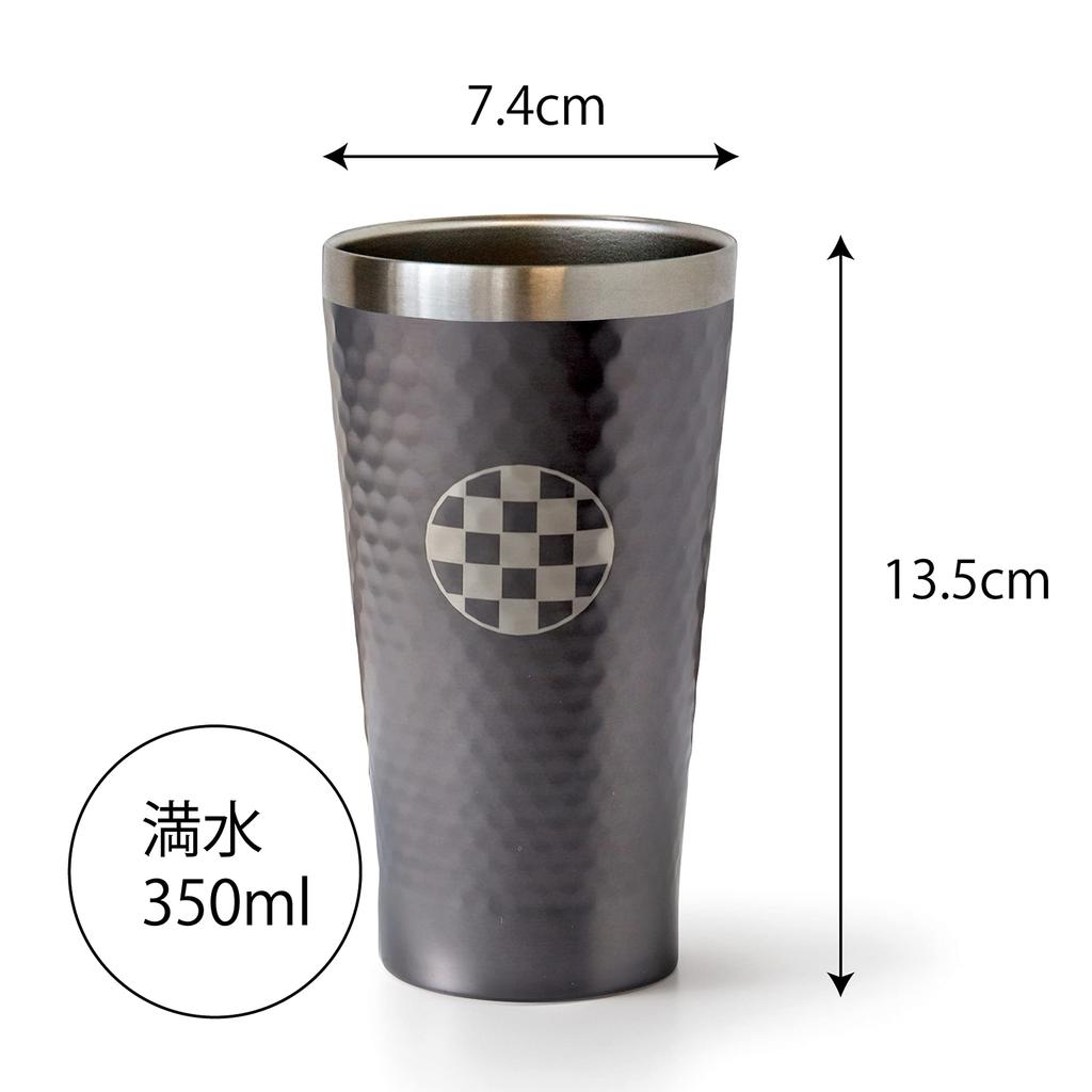 Pair Tumbler Beer Tumbler Cup Pair Insulated Stainless Steel Vacuum Insulated Double Structure 350ml Traditional Japanese Pattern [Dolce Duo] (Gift