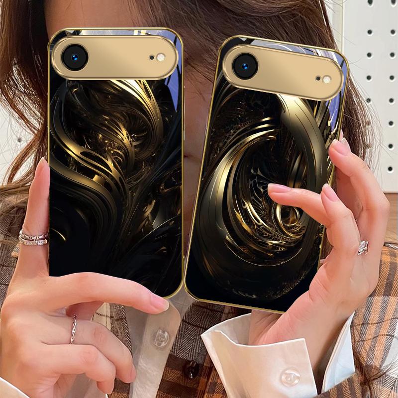 Всплеск эмоций Для iPhone 17Pro Max 16 17 Pro 15 Pro 14 13 Plus 12 Mini 11Pro Max XR 16E 17Air Золотой стеклянный чехол для телефона