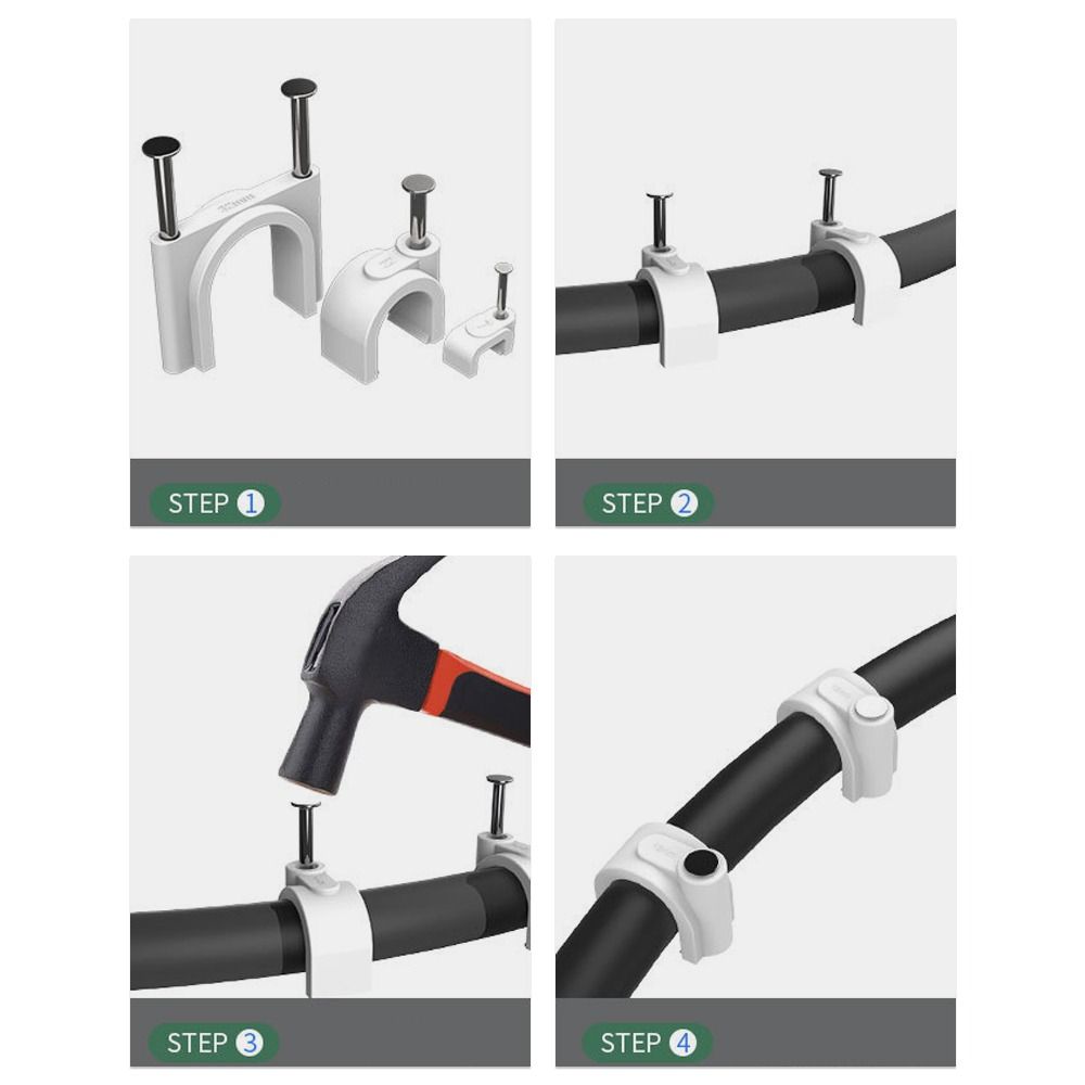 100pcs U Shape Cable Clips Clamp Line Buckle Durable Wire Management Home