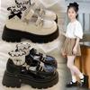 Girls Black Leather Shoes Spring and Autumn Mary Jane Single Shoes 2025 Spring and Autumn New British Style Princess Platform Foreign Style Shoes