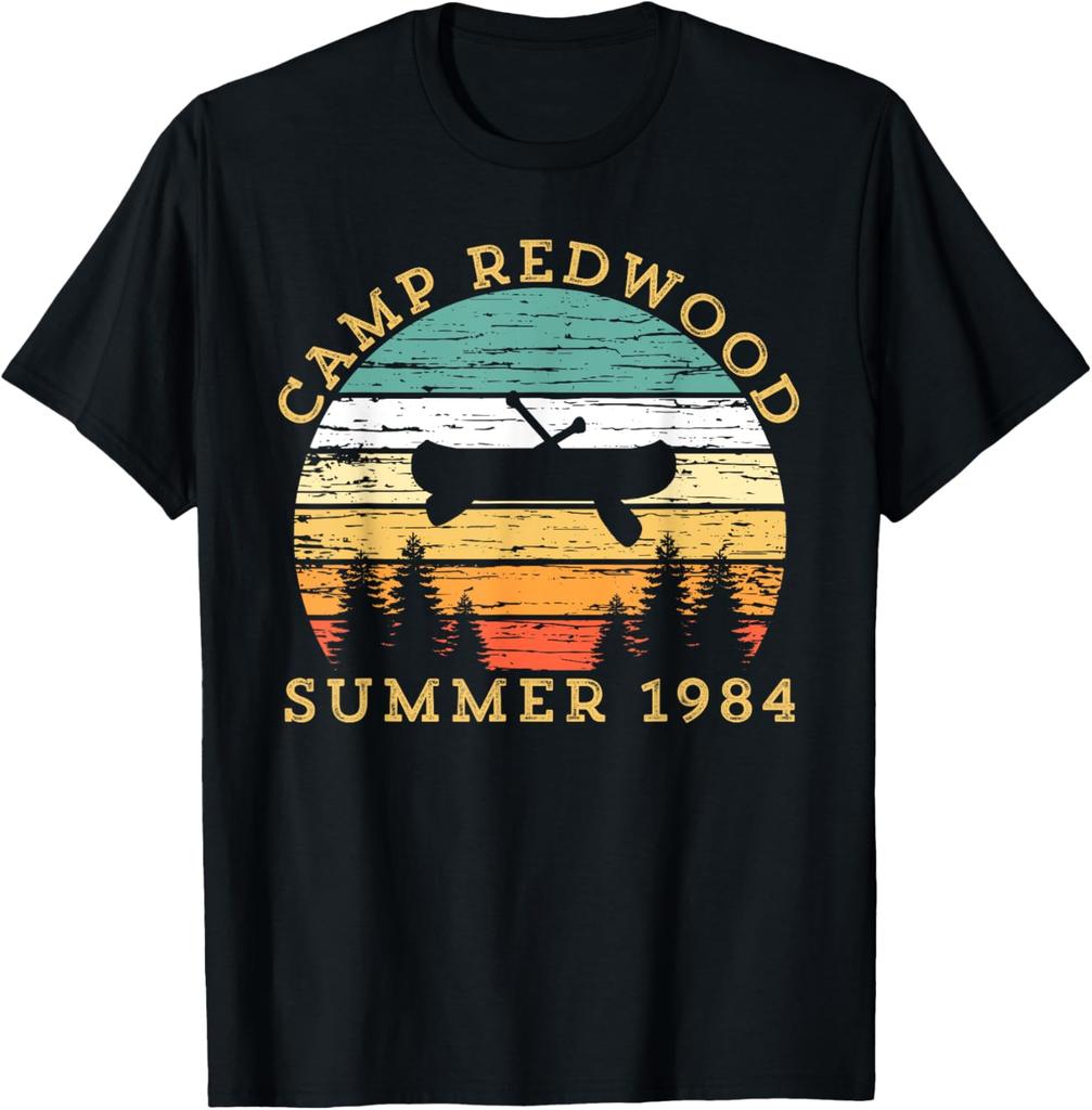 Retro Vintage Camp Redwood 1984 T-Shirt Custom Printed Graphic T Shirts Casual Summer Tops Camiseta