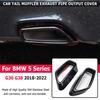 2 шт. Накладка на выхлопную трубу для BMW 5 серии G30 G31 2018- Черная Нержавеющая сталь Внешняя модификация Автоаксессуары