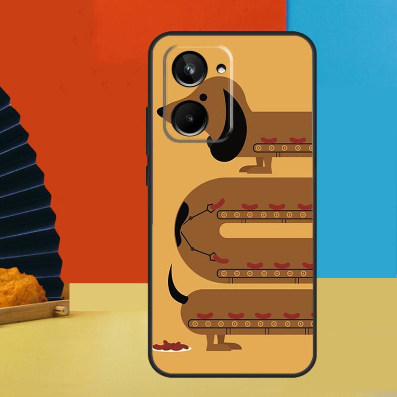 Мультяшная такса Сосисочная собака Для Realme C75 C71 C55 C53 C67 C61 C33 C63 C51 10 11 12 13 14 Pro Plus C65 GT7 15 Pro Чехол