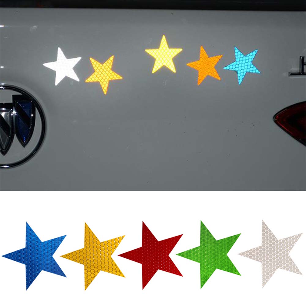 Five-pointed Star Reflective Stickers Car Exterior  Accessories Car Safety Mark Car Stickers