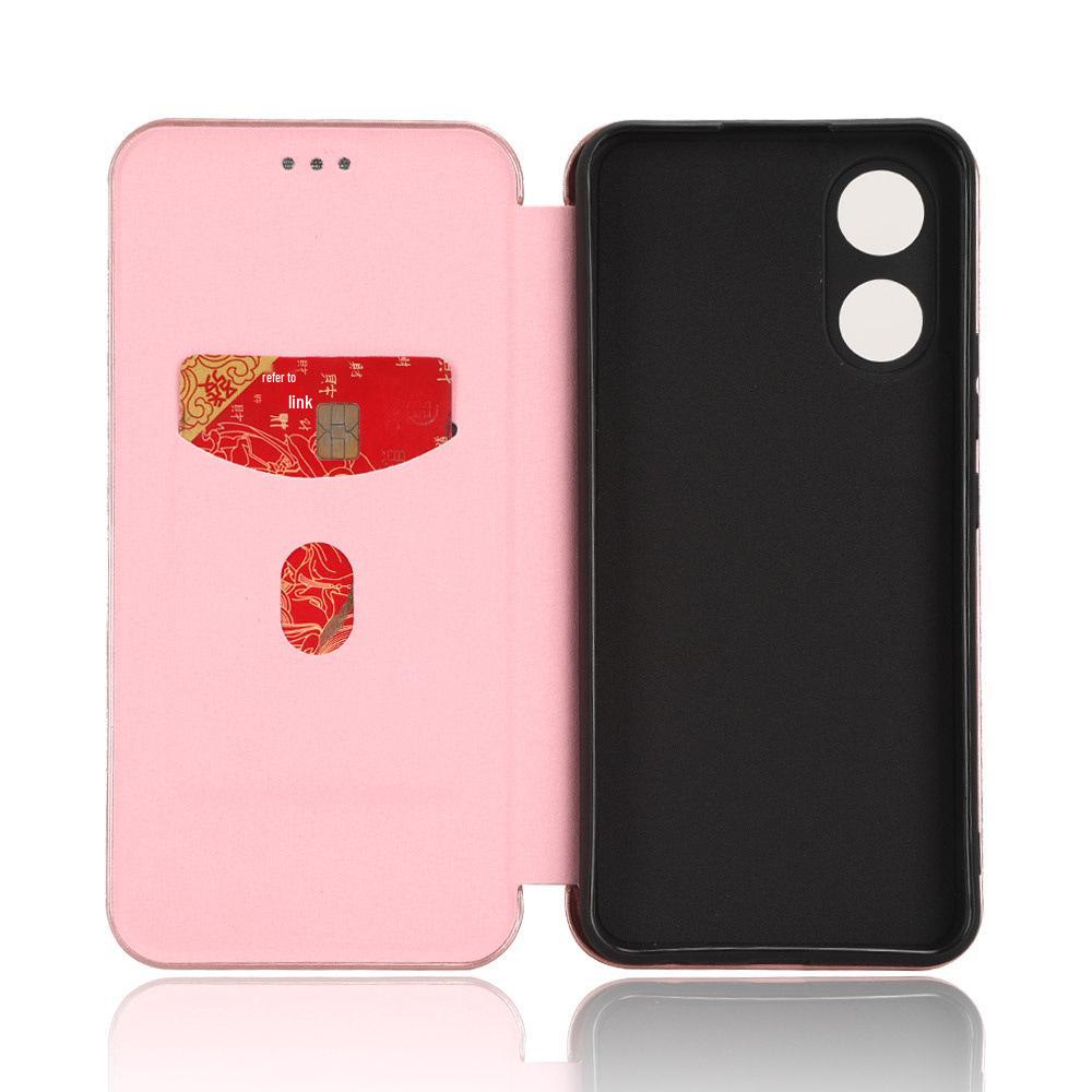 VIVO Y02S Чехол-книжка из кожи с карбоновыми элементами и поддержкой нескольких карт для Евро-Азии